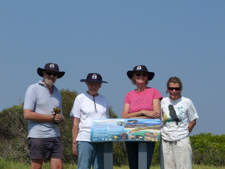 New sign, October 2013, explaining Cuttagee Point.