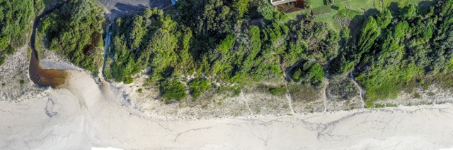 Aerial photo of south end Blueys Beach before start of work
