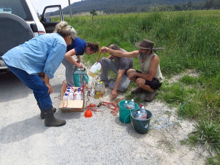 Filling the bottles