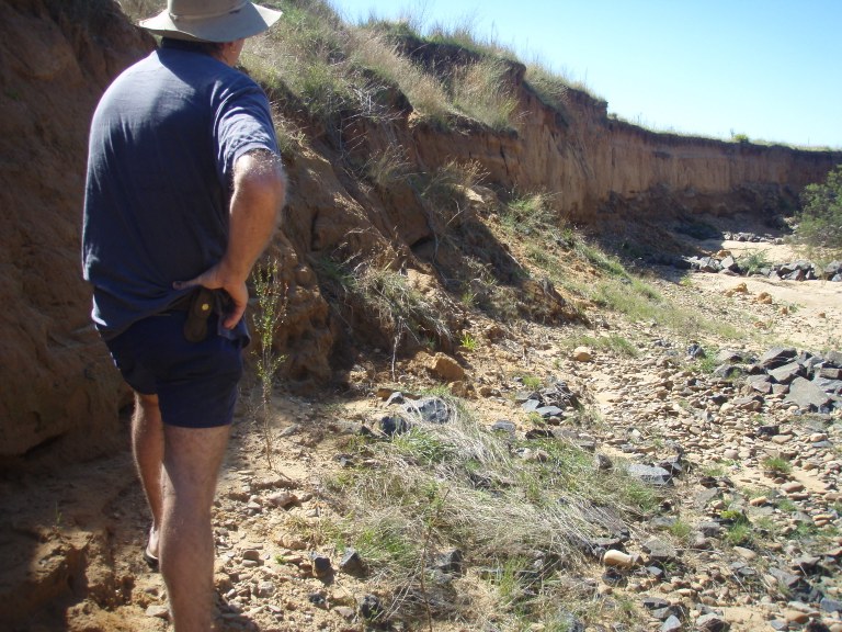 Inspecting completed groynes