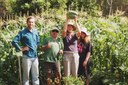 Our Happy gardeners amongst the corn.