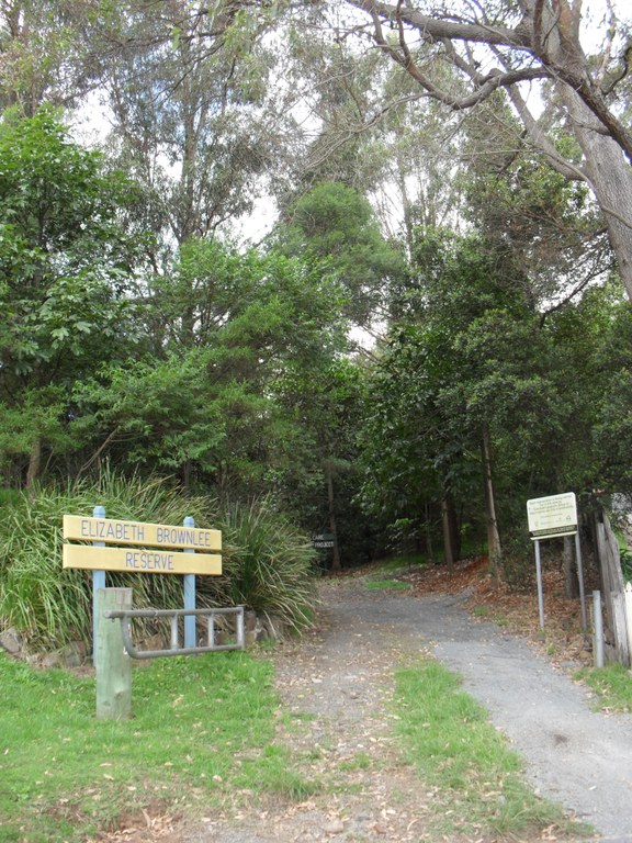 Elizabeth Brownlee entrance to the Reserve 