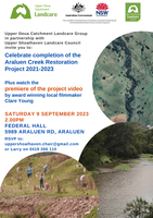 Celebrate the Completion of the Araluen Creek Restoration Project 2021-2023