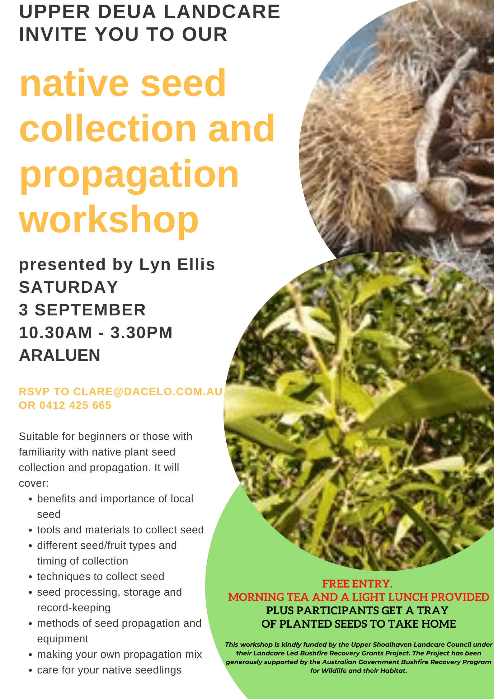 Native Seed Collection and Propagation Workshop September 2022 — NSW ...