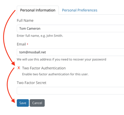 Enabling 2FA