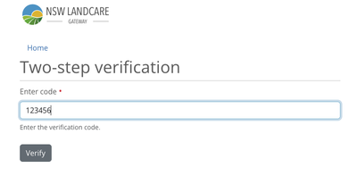 Two step verification code